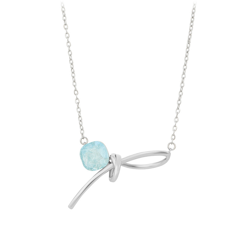 Xuping imitación de cristal collar de arco de moda simple temperamento dulce cadena de clavícula de viento collar de fábrica de damas al por mayor