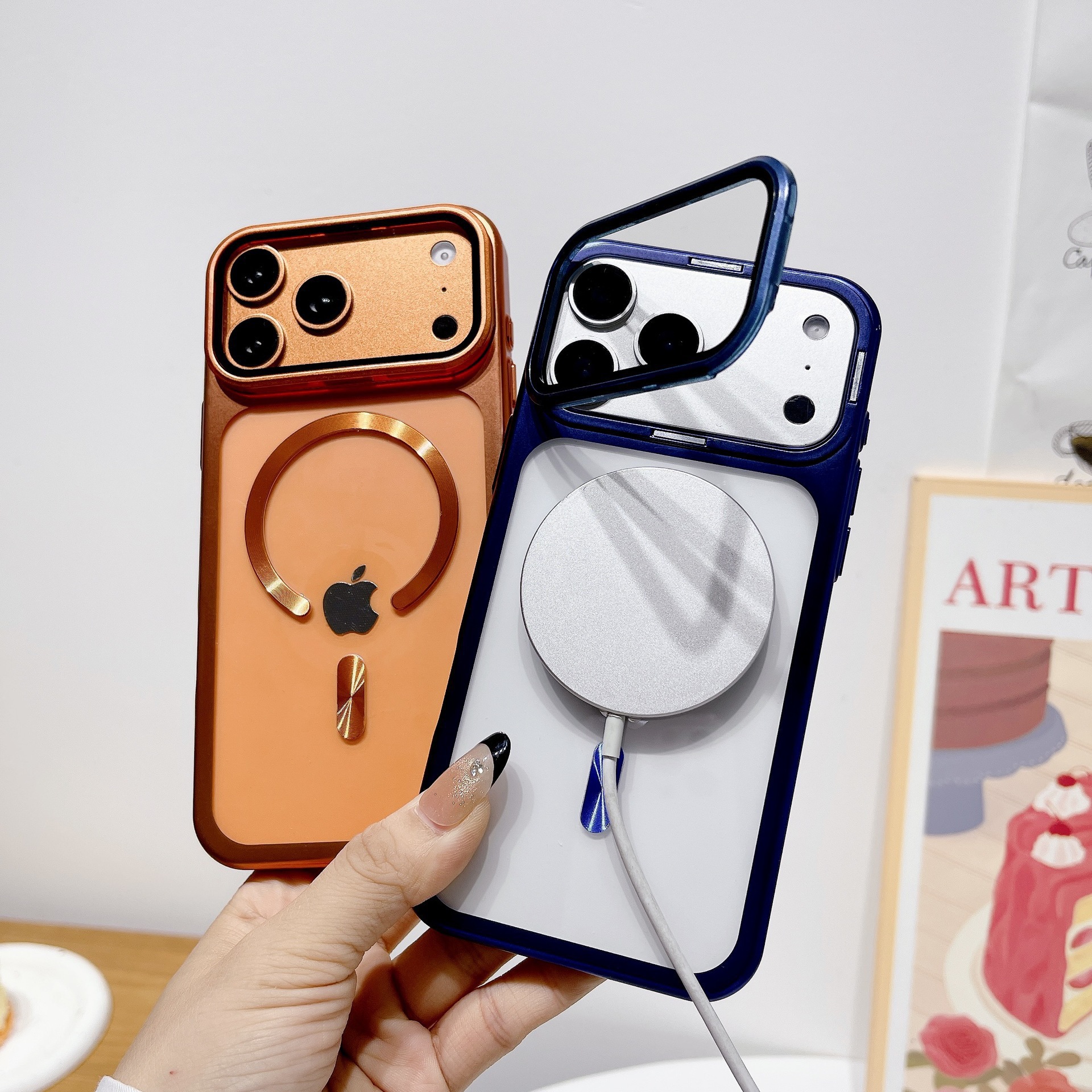 Funda Magnética con Soporte para iPhone 18 Pro de PC Anti-caídas