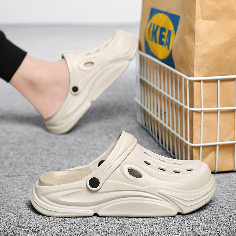 Zapatos con agujeros para mujeres que usan heces en verano, zapatillas Baotou, sandalias deportivas para hombres, zapatillas antideslizantes de suela gruesa, eva desodorante