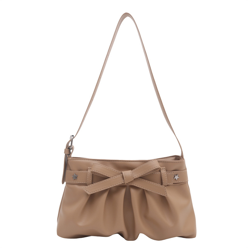 Borsa a spalla francese color crema con fiocco per donna_voghion.com
