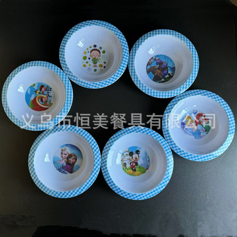 Juego de Vajilla Infantil de Melamina con Dibujos Animados - Cuencos y Platos para Niños al por Mayor