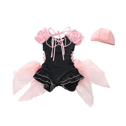 Girls swimsuit one-piece 2024 new style baby summer girl internet celebrity one-piece children's summer swimsuit