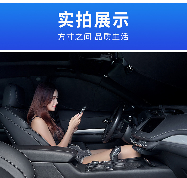 Factory Direct Sales Car Sunshade Curtain, Sun Protection, Heat Insulation, Double-Layer Silver-Coated Fabric, Privacy Model, Hot Sale