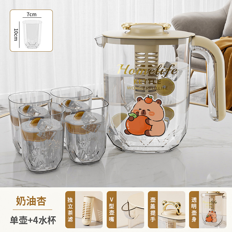 [크림살구] 금테 손잡이 + 물컵 4개