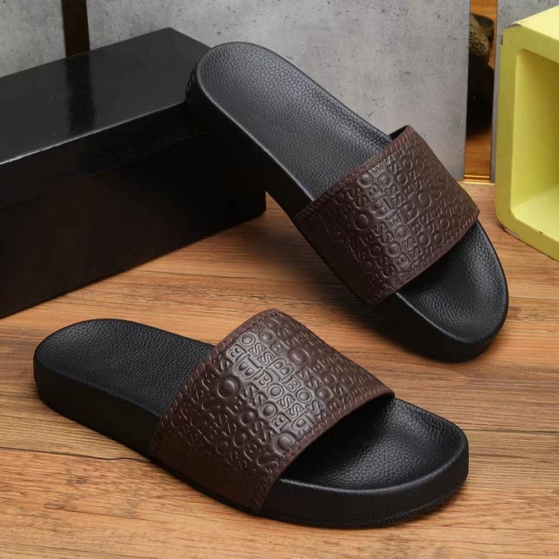 Камбоджа Нигерия высококачественные тапочки 2024 летние мужские коричневые Тапочки с буквенным принтом B один к одному