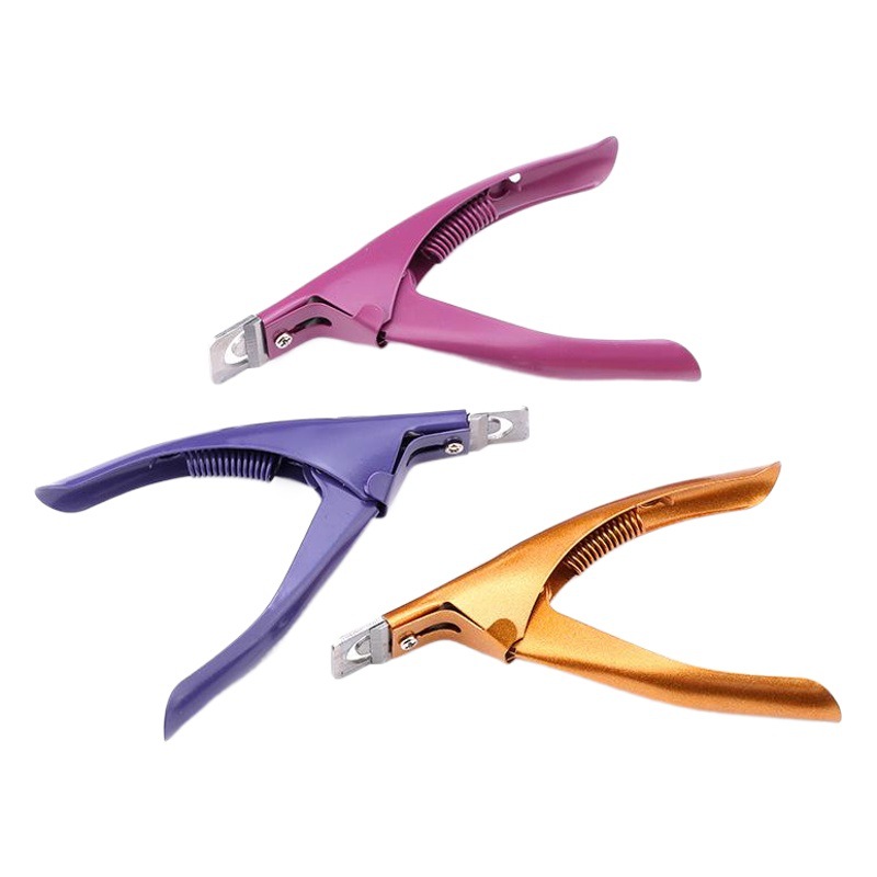 Herramientas de manicura de uñas DIY en forma de francés de uñas de cristal de la pieza de fototerapia tijeras de uñas en forma de U