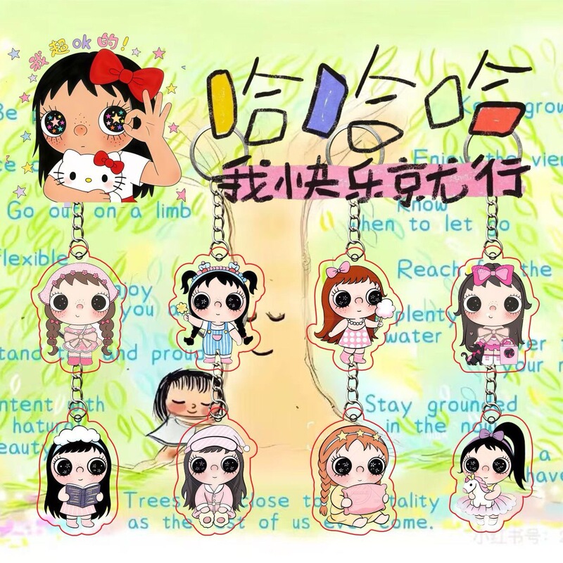 New Style Acrylic Keychain with Cute and Creative Cartoon Design, High Aesthetic Value, Suitable for Bags and Students