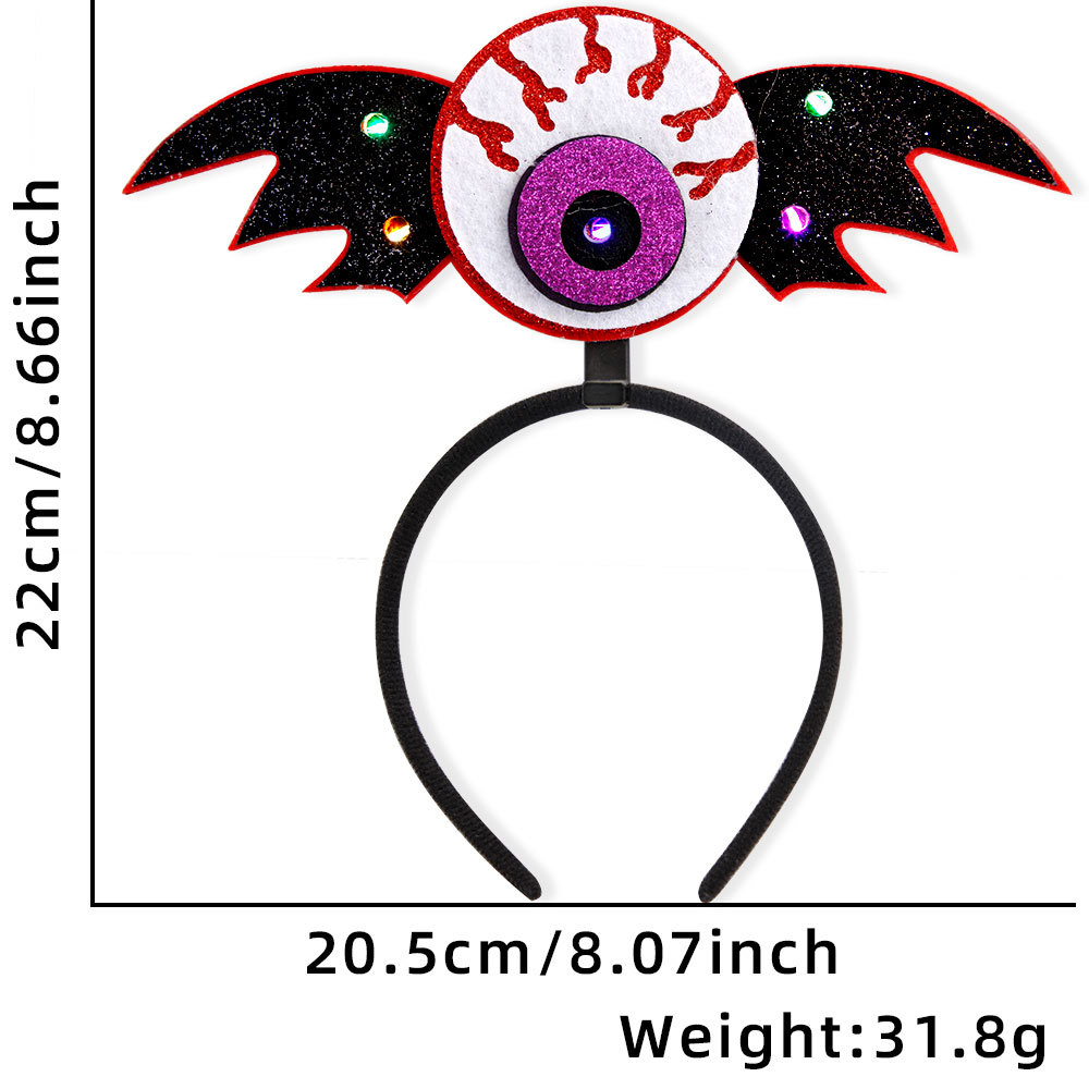 Diadema de Halloween 2026, accesorios luminosos para el cabello con diseño de fantasma y murciélago, decoración para fiestas temáticas de Halloween