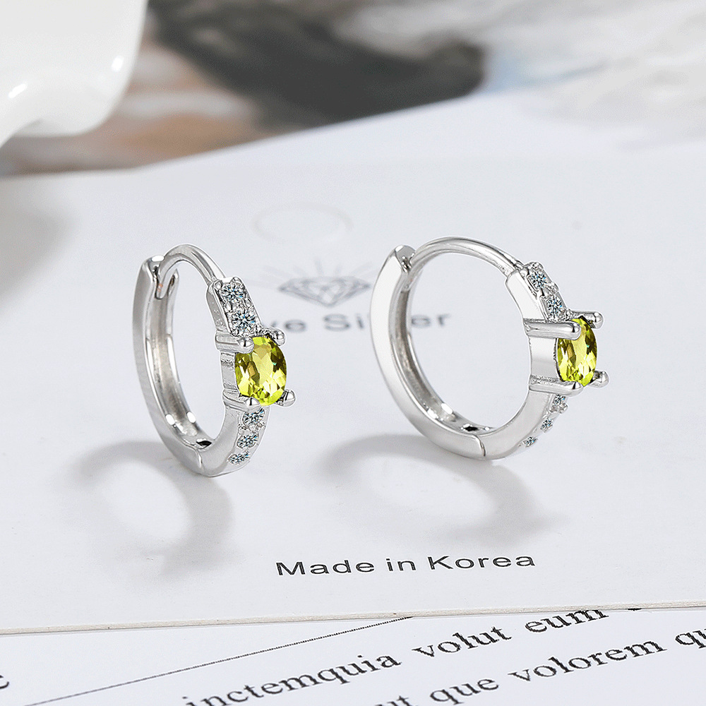 5g Weight Copper Ear Needle Material Zircon Inlay Material Earrings Classification 1 Pair Quantity Holiday, Daily Occasion Copper Material Oval Pattern Women's Gender Inlay Design Simple Style, Shiny Style 1 Pair Simple Style Shiny Oval Inlay Copper Zircon Earrings 3
