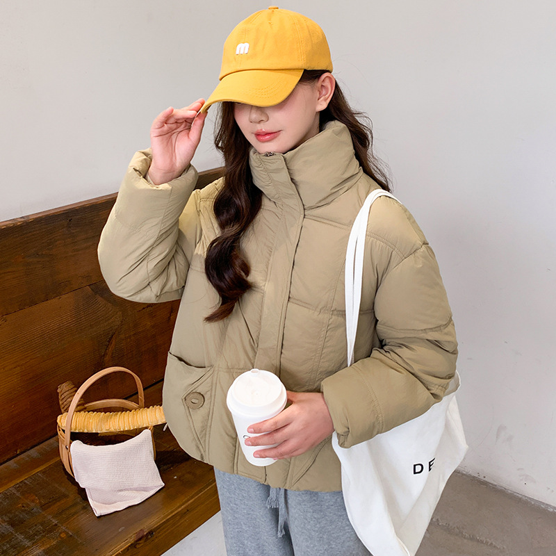 Europa pan de ropa de algodón de pluma corta ropa de algodón de mujer estilo coreano abrigo suelto de otoño y invierno chaqueta de algodón gruesa 2024 nuevo