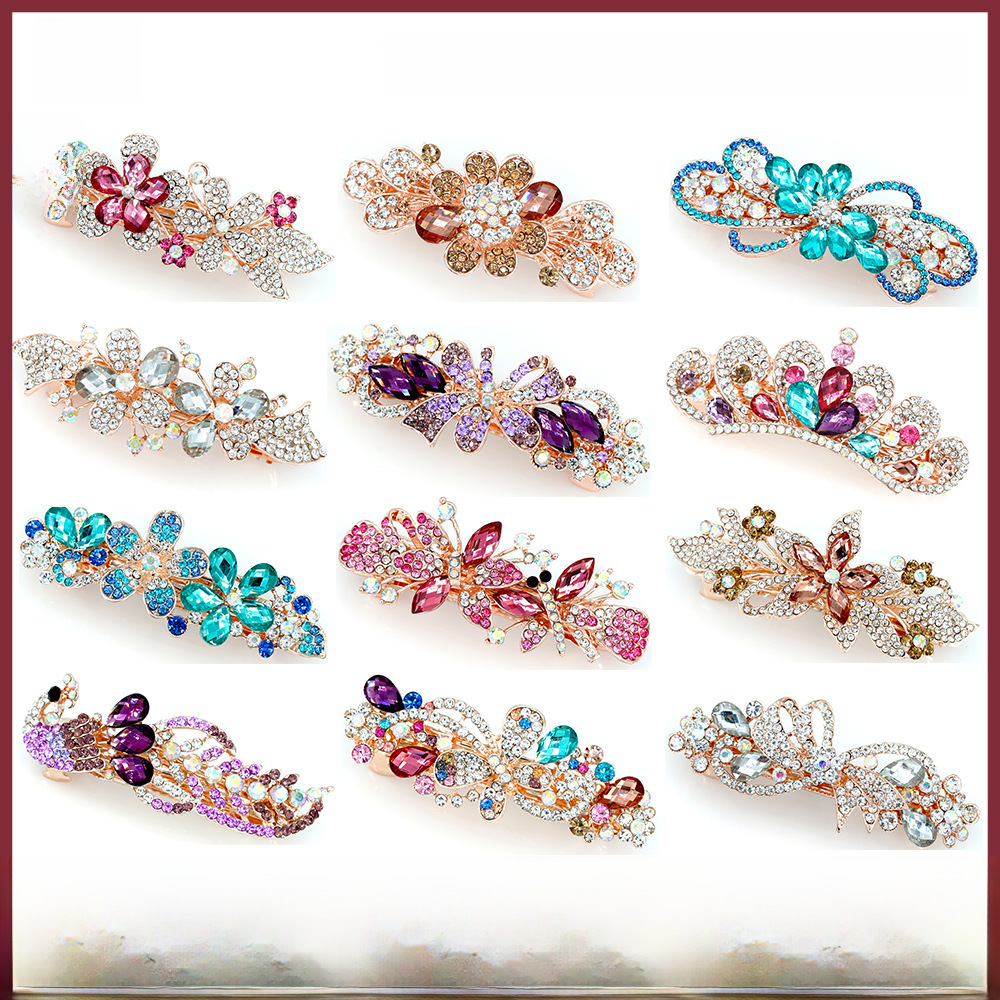 Forcina per capelli con strass, vendita calda, accessori per capelli con molla in metallo, fermaglio per coda di cavallo, forcina per capelli, copricapo antico, bancarella di gioielli all'ingrosso_voghion.com