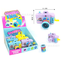 可裝糖手搖風扇投影相機 卡通相機迷你風扇 兒童塑料裝糖果小玩具