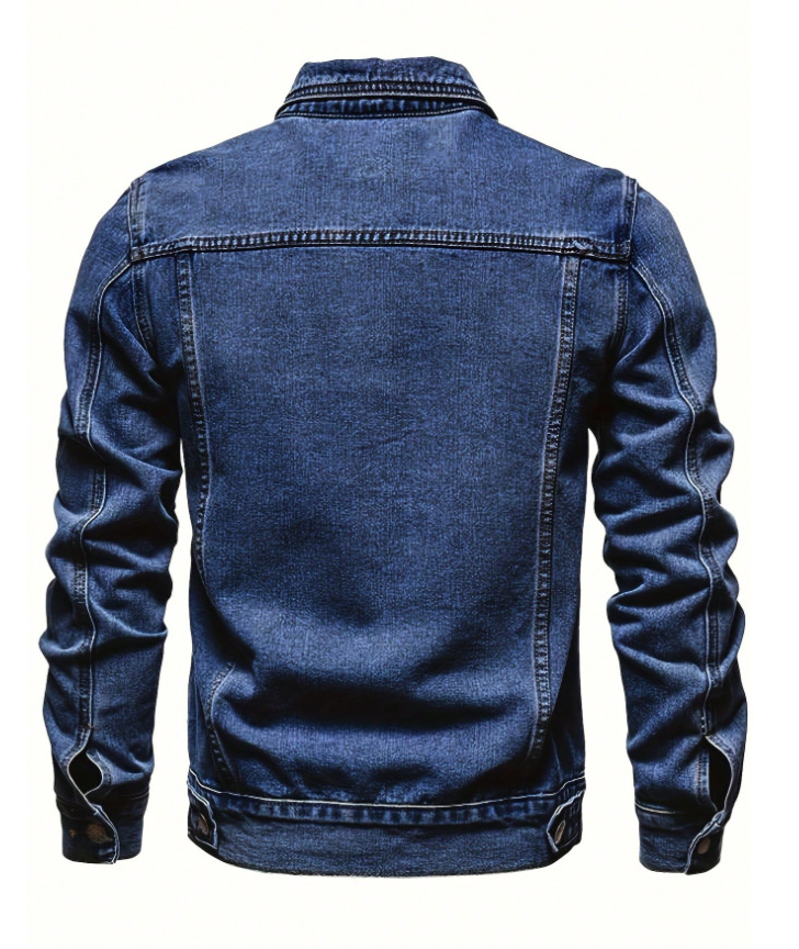 Veste en jean homme slim fit versatile en denim stretch_voghion.com