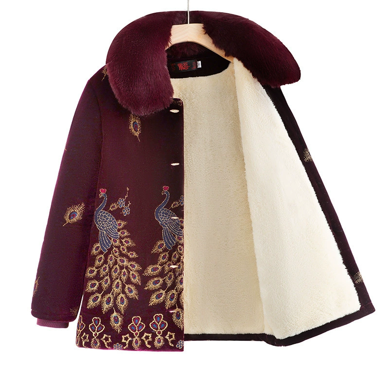 Зимняя стеганая куртка для пожилых женщин, утолщенная и на флисовой подкладке, подходит для бабушек, мам и пожилых дам в возрасте 70 лет.