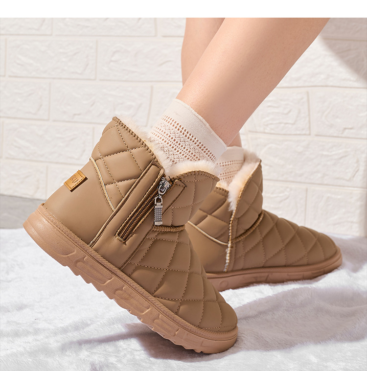Warm Women's Snow Boots With Plush Lining For Winter Comfort_voghion.com