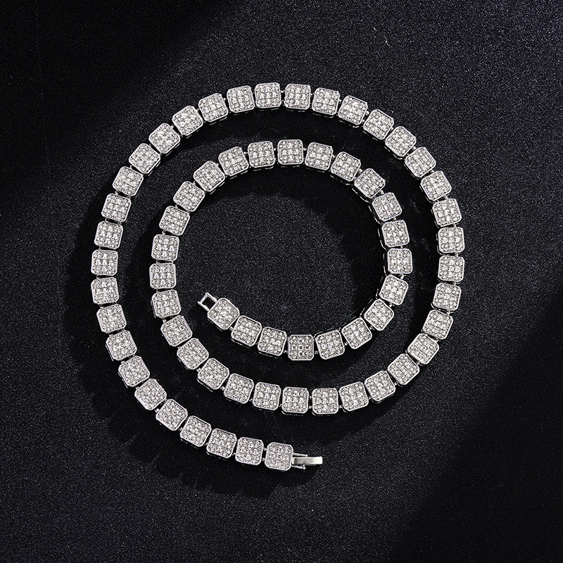 Cadena de azúcar helada con diamantes geométricos y joyas de Instagram de moda para mujer_voghion.com