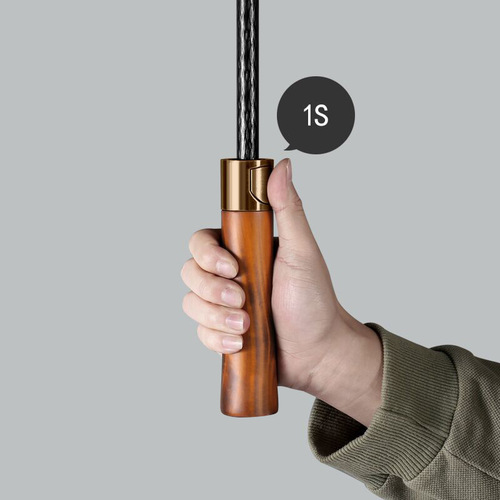 Increase Reinforcement Sunny Umbrella Long Handle Umbrella Straight Handle Umbrella Men Business Wood Handle Golf Umbrella Manufacturer Wholesale Print LOGO