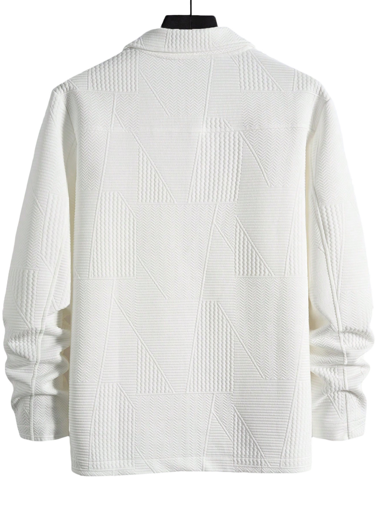 Men's Monochrome Jacquard Casual Single Breasted Jacket_voghion.com