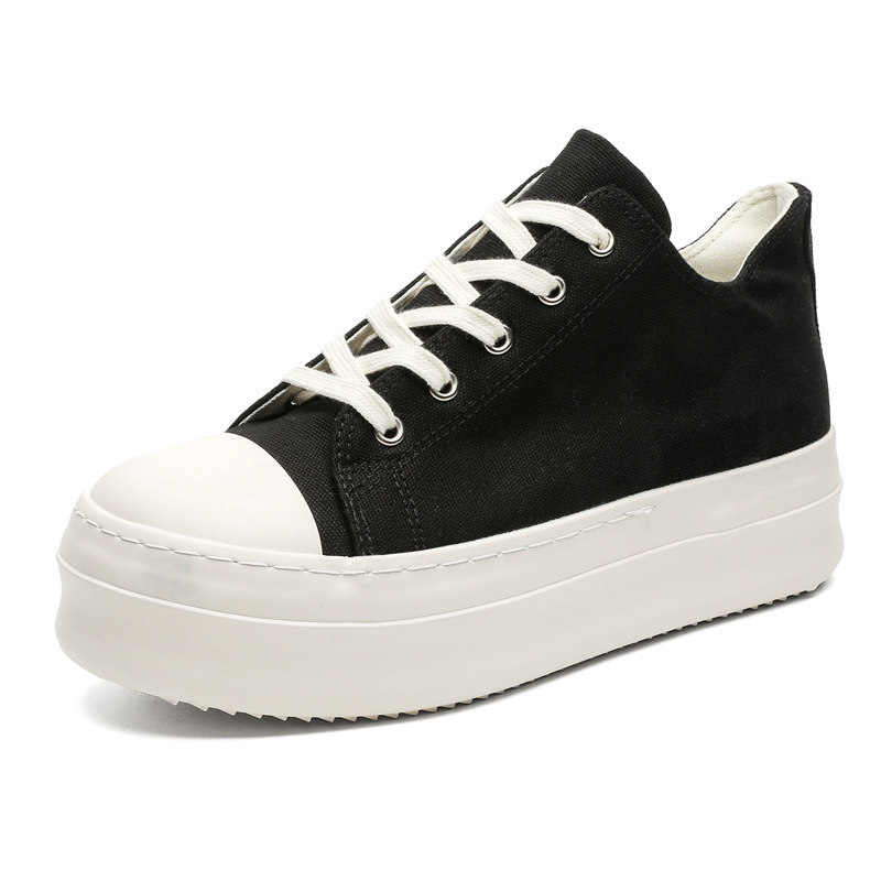 zapatos de lona americana de suela gruesa para hombres zapatos deportivos de la calle alta pareja de skate de cabeza grande para aumentar la altura muffin zapatos de derby para hombres X273