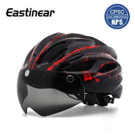 现货自行车骑行保护头盔 EPS成人山地车头盔 带风镜头盔可贴logo