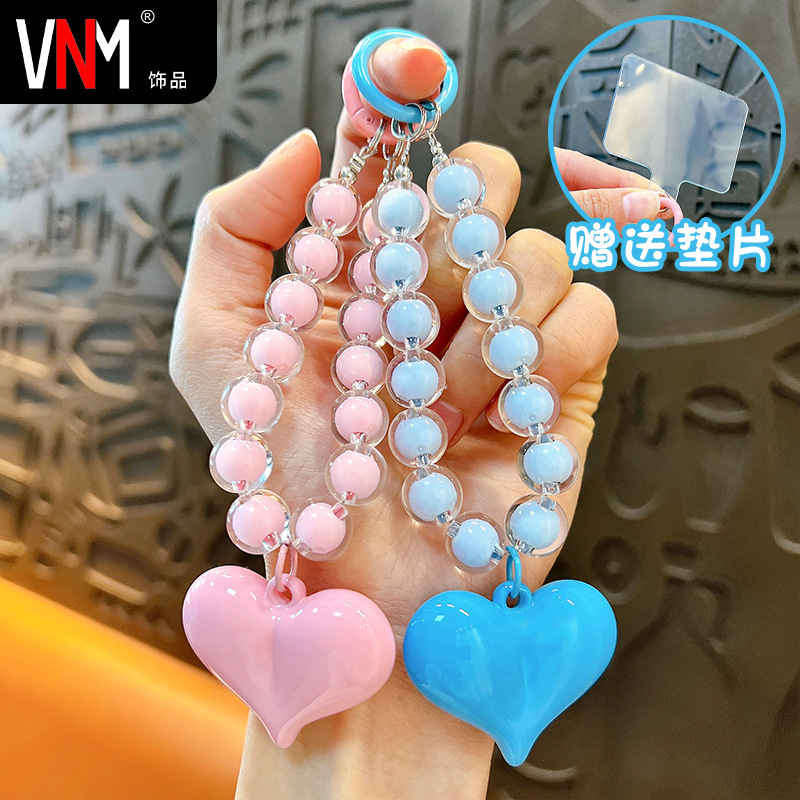 Beaded color peach beads mobile phone lanyard keychain handmade beaded chain mobile phone chain wrist rope small gifts wholesale Beaded color peach beads mobile phone lanyard keychain handmade beaded chain mobile phone chain wrist rope small gifts wholesale