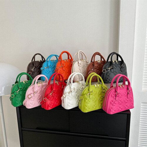 Shell bag 2024 new ins new fashion women's bag shoulder bag hand carry soft leather large capacity crossbody bag