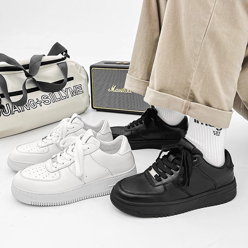 White Shoes for Women 2025 Summer New Popular Versatile Couple Men's Shoes Thick Soles with Skirts Casual Sports Sneakers