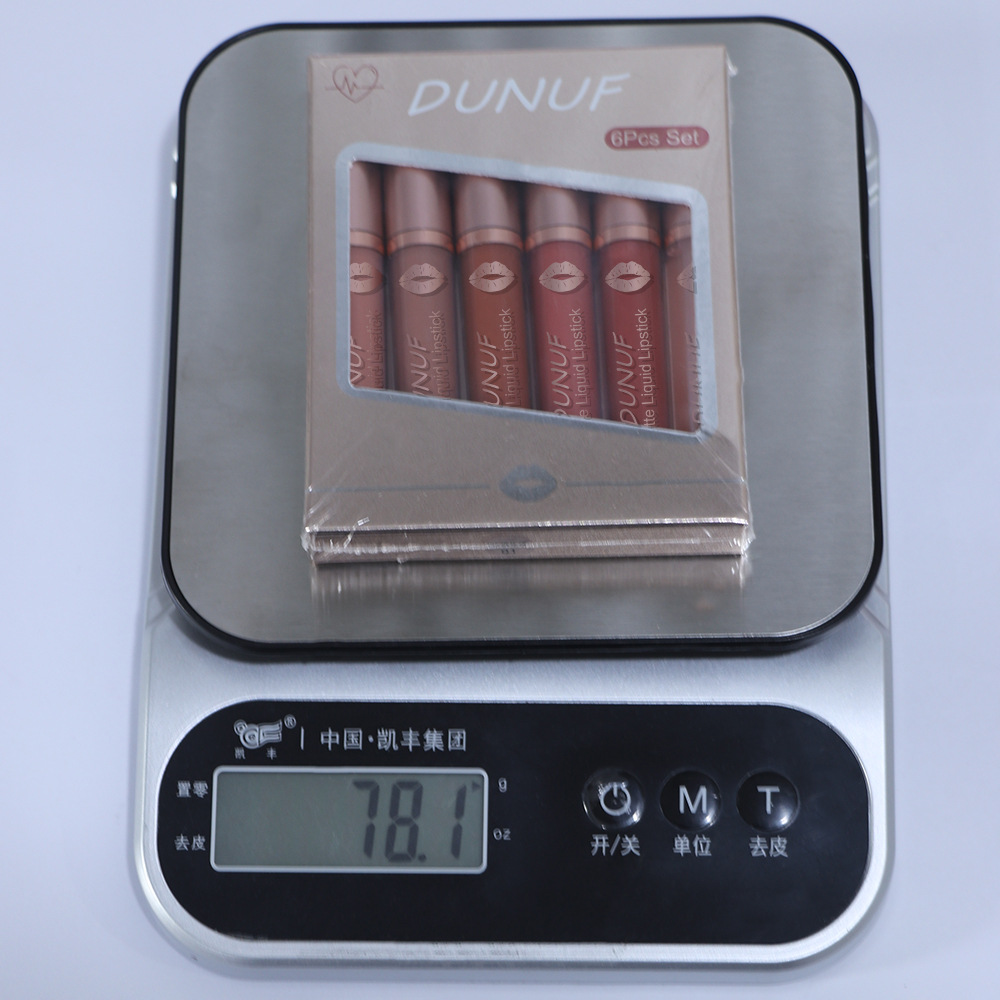 Check out DUNUF 6-tube matte waterproof long-lasting lip gloss lipstick! Disclaimer for links Specification drawing