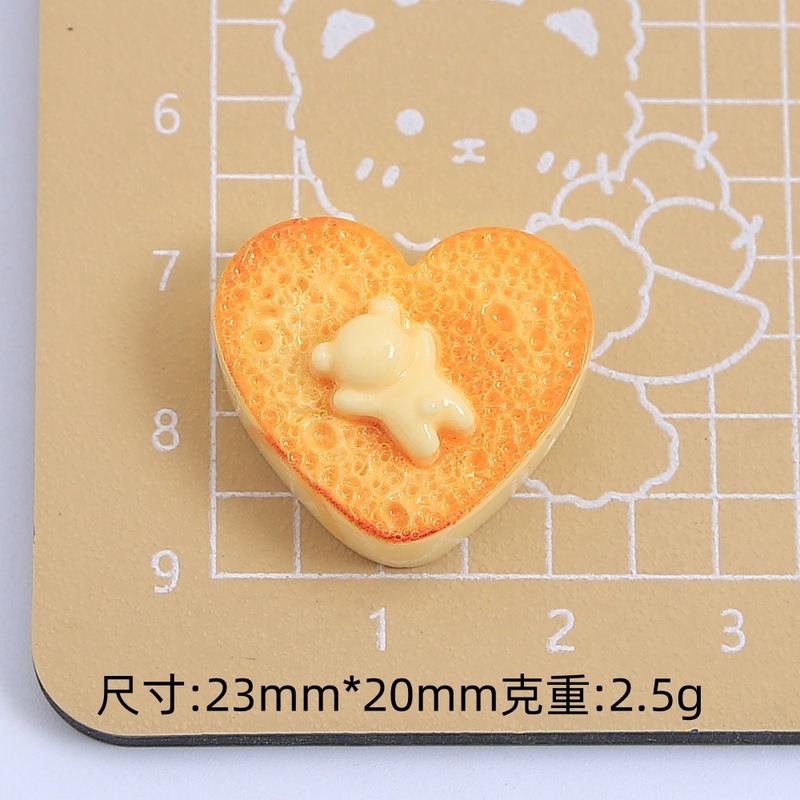 卡通小熊巧克力吐司手工diy自制饰品配件奶油胶树脂小配件材料包|undefined