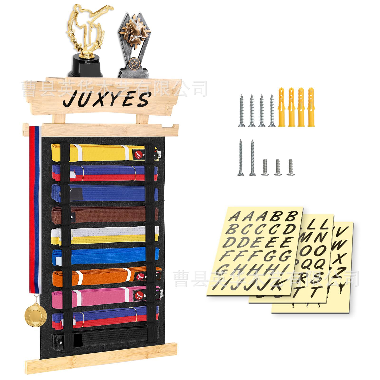 Wooden Taekwondo Belt Storage Rack Wall-mounted Taekwondo Belt Fit Rack Karate Belt Display Rack