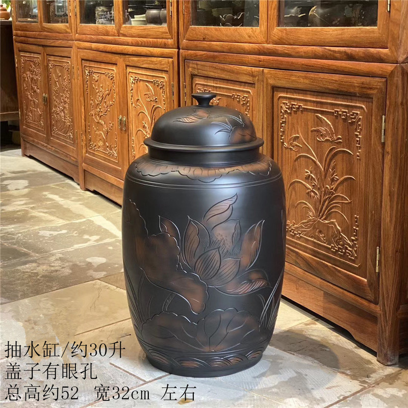 雲南建水紫陶茶缶密封セラミック茶缶大容量紫砂茶缶大型水缶米缶Chu Hang|undefined