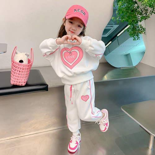 Girls Suits 2024 New Fashionable Baby Sweaters and Pants Spring Clothes Girls Sports Children's Clothing Children's Spring Clothes