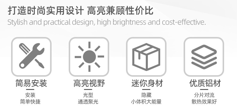 Motorcycle Electric Vehicle Spotlight Modified External Road Work Light Car High-Brightness Super Bright Waterproof Led Headlight