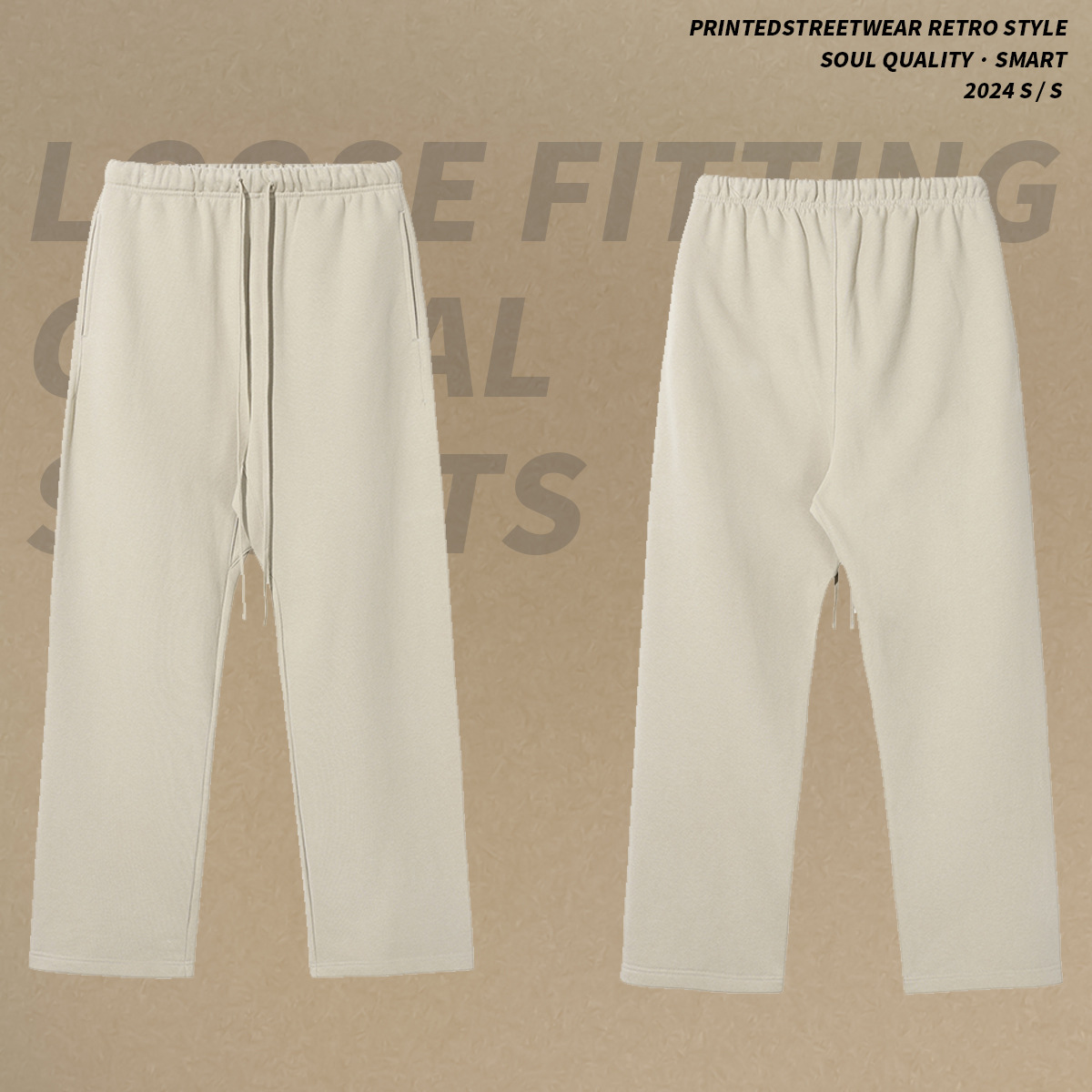 Pantalones de Terciopelo Smi 365g de Corte Holgado Estilo Americano con Cordón Ajustable, Casuales, Rectos, de Trabajo, de Pierna Ancha, Unisex, Colección Primavera 2026 image 4