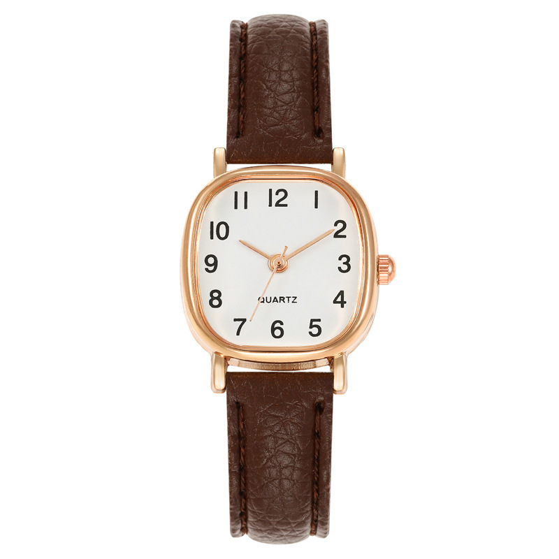 Cross-border Square Watches Manufacturer Simple Personality Retro Student Ladies Quartz Leather Strap Women's Watches Women's Wholesale