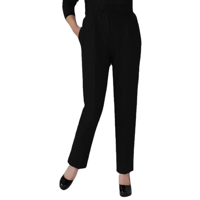 Женские брюки среднего и пожилого возраста, эластичные прямые свободные брюки больших размеров с высокой талией, брюки в стиле вестерн, повседневные брюки для мамы и бабушки