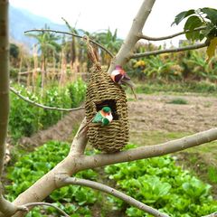 Cross-border handmade grass birdcage water plant rope woven home outdoor garden decoration bird nest grass nest