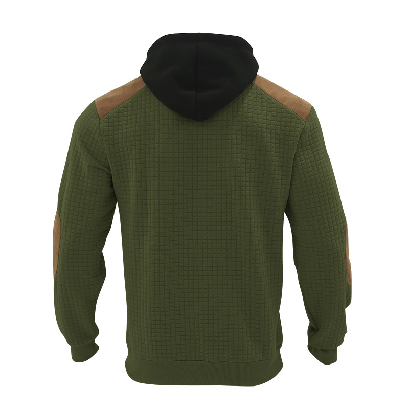 Men's Colour-blocked Jacquard Hoodie Casual Autumn Winter Style_voghion.com