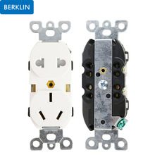 Berklin 新国标五孔医疗插座电源美规开关单双联美标面板二三插芯