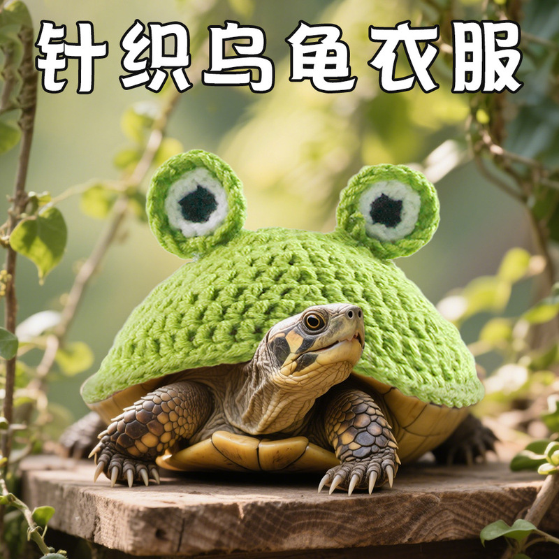 跨境针织青蛙乌龟宠物衣服 宠物用品热销款可爱巴西龟龟壳装饰|undefined