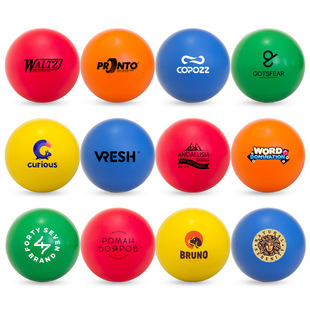 6.3cm Sponge Foam Pu Ball 2.52inch Children's Decompression and Venting Toy Stress Ball Logo Printing