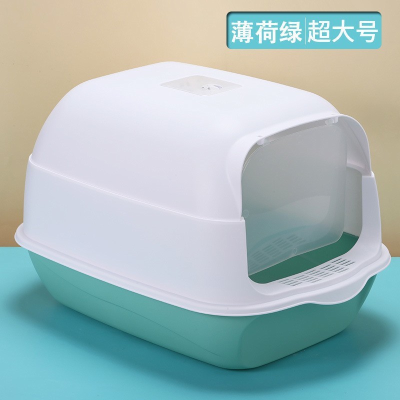 Caja de arena para gatos completamente cerrada caja de arena para gatos caja de arena de gran tamaño anti-salpicaduras con caja de arena suministros para gatos entrega envío gratuito