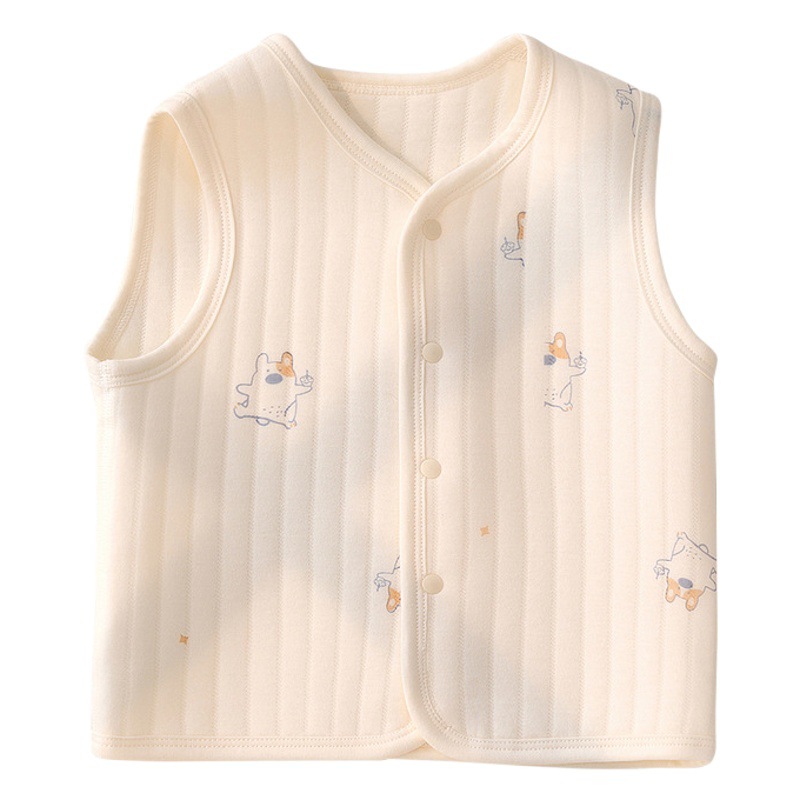 Chaleco de bebé de primavera y otoño Chaleco de bebé de tres capas abrigo cálido de algodón para niños ropa exterior Chaleco de hombres y mujeres recién nacido