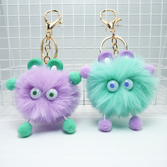 Wholesale Lucky Rabbit Small Coal Ball Cartoon Cute Plush Bear Doll Book Bag Hook Decorations Fuzzy Ball Keychain Ornament