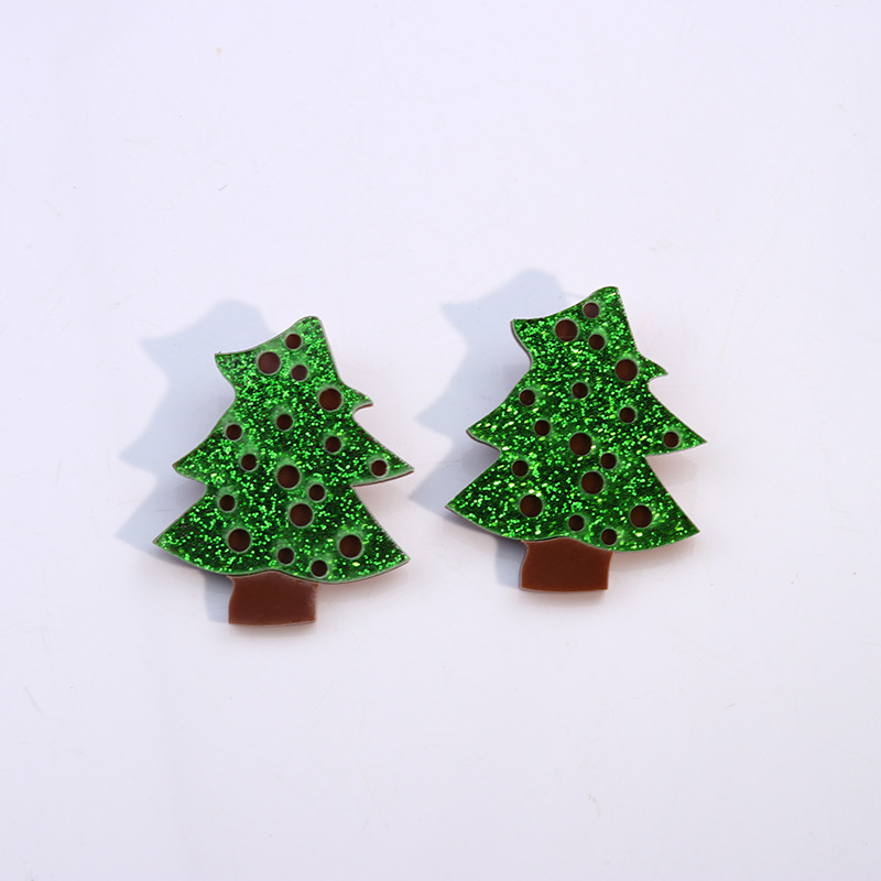 Simple Style Christmas Tree Santa Claus Arylic Stoving Varnish Women's Earrings 1 Pair display picture 6