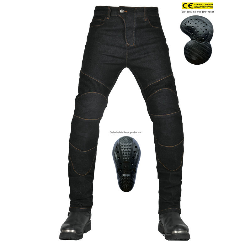 VOLERO carreras de motos pantalones de montar motocicleta off-road Knight jeans rectos retro stretch pantalones anti-caída