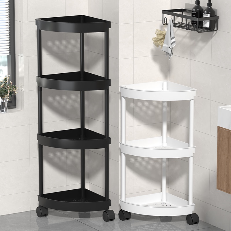 Bathroom Triangular Storage Bathroom Punch-Free Floor-Standing Multi-Layer Storage Corner Shower Room Toilet Corner Rack