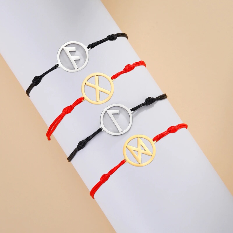 Cross-Border Odin Letter Bracelet Nordic Letter Amulet Adjustable Rope Stainless Steel Rune Jade Thread Letter Bracelet Cross-Border Odin Letter Bracelet Nordic Letter Amulet Adjustable Rope Stainless Steel Rune Jade Thread Letter Bracelet
