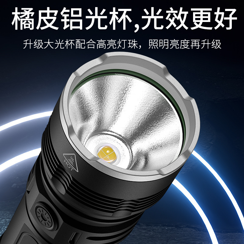 Shenhuo brillante linterna de luz fuerte para uso doméstico al aire libre larga duración de la batería linterna de aleación de aluminio portátil de alta potencia de alto lumen