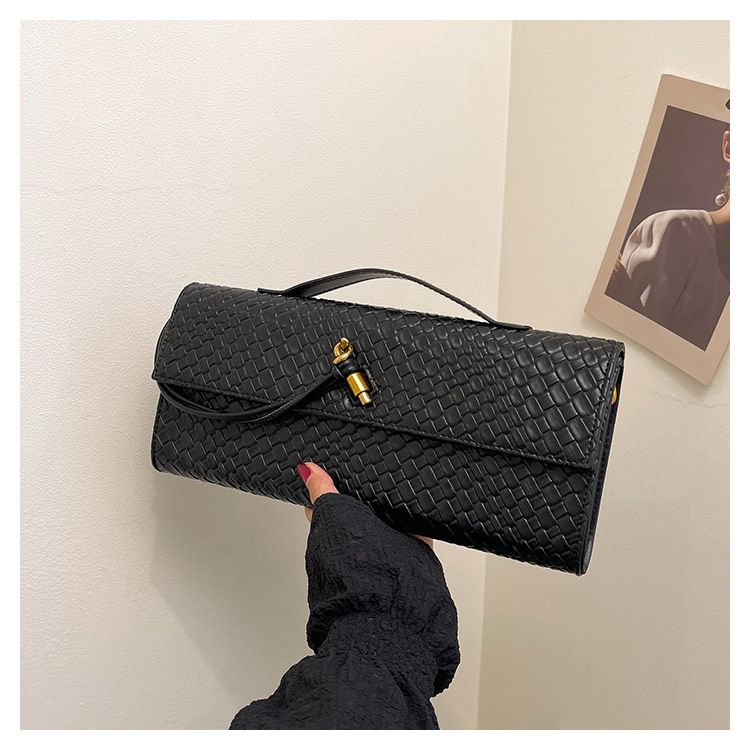 2025 New Cross-Border Woven Baguette Crossbody Bag Vintage Texture Handbag Simple Luxury Shoulder Bag - Thumbnail 6
